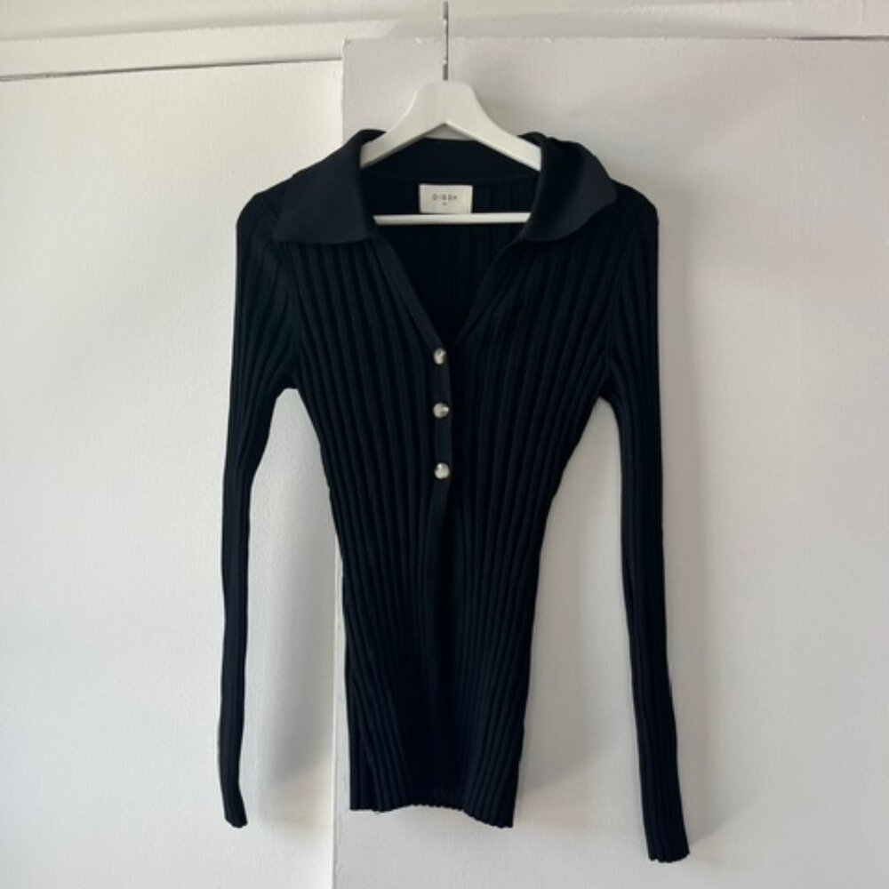 DISSH long black rib cardigan